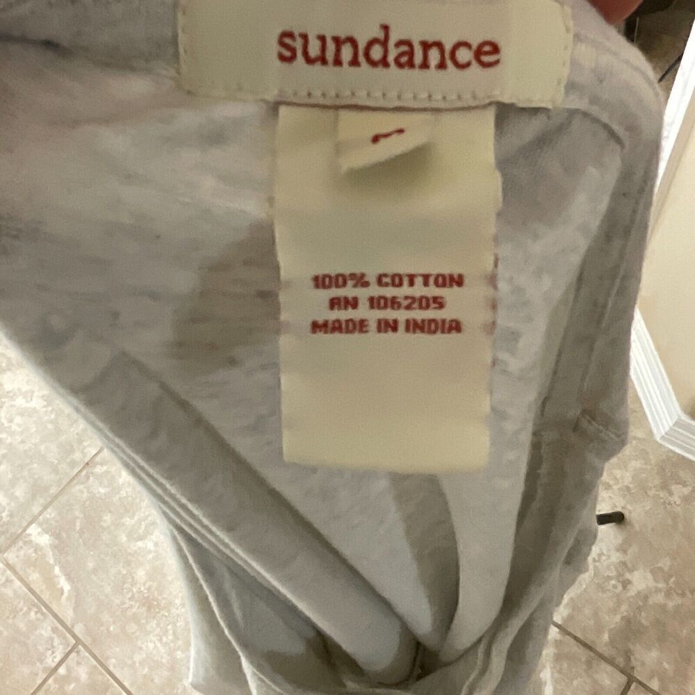 Sundance Women M Top Gray Heather Cream Lace Hi Low Long Sleeve Tshirt Blouse T3 - Picture 10 of 11